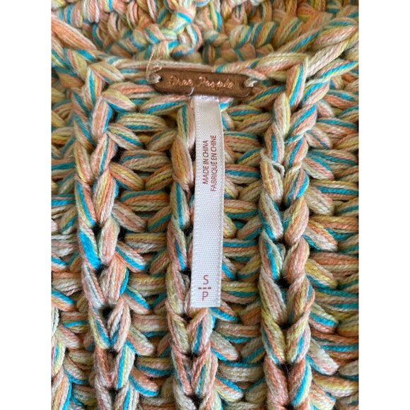 Free People Pastel Hoopla Chunky Knit Sweater Vest S - Picture 7 of 8